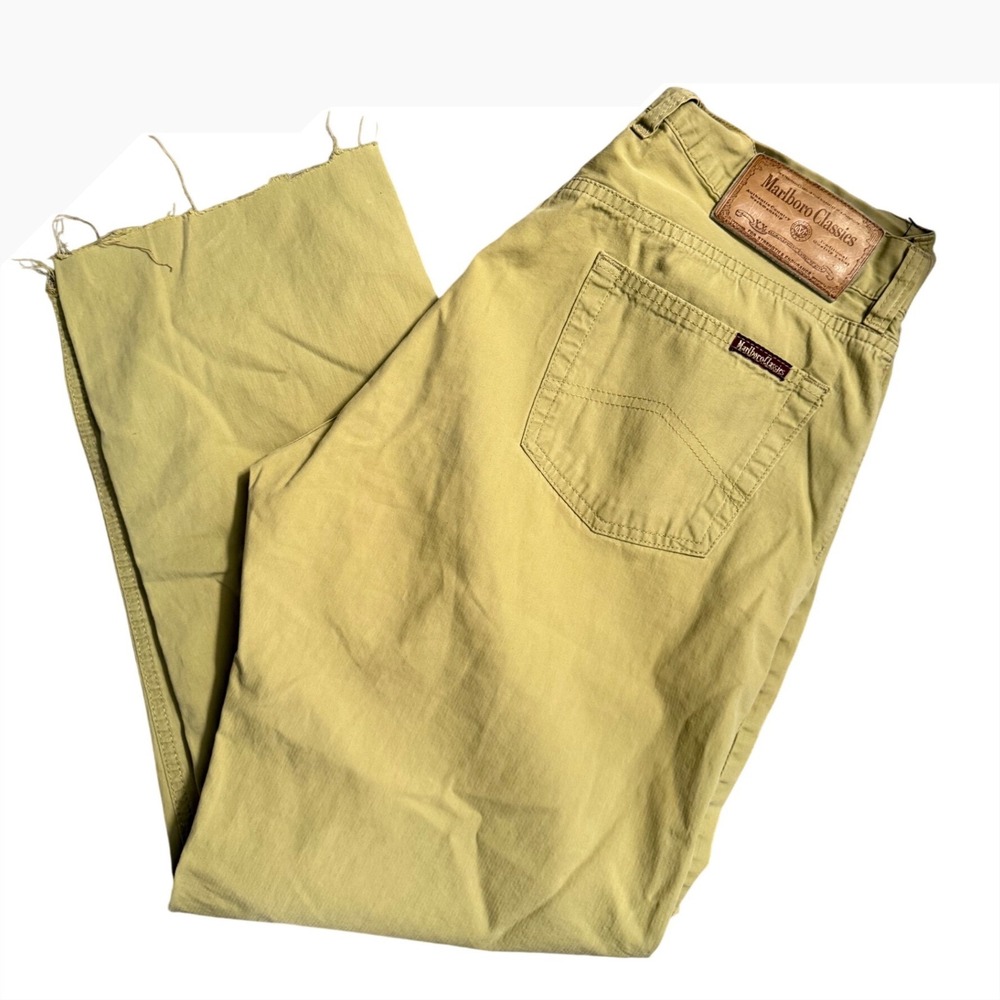 Vintage 90s/Y2K Marlboro Classics mustard Utility Cargo Pants‎ Made in Italy